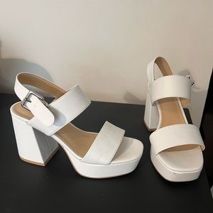 UO White Platform Heels